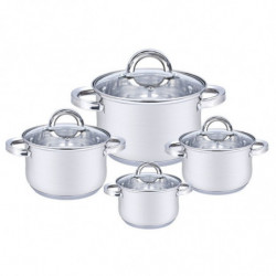 Set de oale cu capac HausRoland A-133A 8 piese Inducție Otel inoxidabil