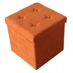 Taburet Homa 580 Inaltime 38 cm Piele intoarsa Pliabi Cu spatiu pentru depozitare Portocale