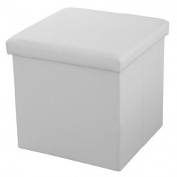Taburet Muhler Inaltime 38 cm Pliabil Cu spatiu pentru depozitare Alb