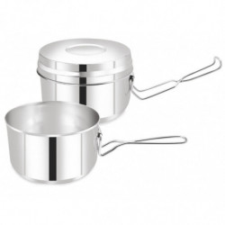 Set de alimente pentru camping Kinghoff KH 1373 2 piese Inox Argintie