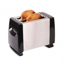 Toaster pentru paine Rosberg R51440AS, 750W, 2 felii, 6 trepte de prajire, Negru/Inox