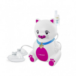 Inhalator Pentru Copii Esperanza Kitty Ecn003, Compresor, Forma De Pisica, Alb / Roz