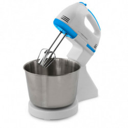 Mixer de mana cu bol Esperanza Biscoti EKM019W, 150W, 2.5 litru, 7 trepte, Alb / Albastru