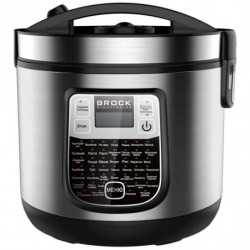 Multicooker cu 45 de programe BROCK MC 4501, 700W, 5 litri, Acoperire ceramica, Pornire intarziata 24 de ore, Accesorii, Otel inoxidabil