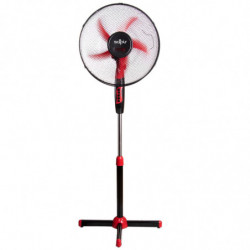 Ventilator cu picior SAPIR SP 1760 BM5, 45W, 40 cm, 3 trepte, Reglare inaltime, Miscare oscilatorie, Grila Protectie, Negru/Rosu