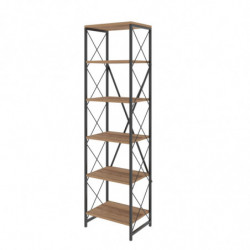 Biblioteca Kalune Design 854KLN3605, 50x180 cm, 6 nivele, Negru