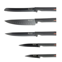 Set 5 cutite Edenberg EB-926 Suport rotativ Grafit/Negru