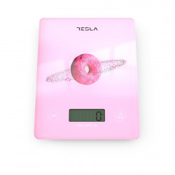 Cantar De Bucatarie Tesla Ks101p, 5kg, Functie Tare, Display Led, Roz