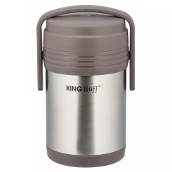 Termos alimentar Kinghoff KH 4075, 3 recipiente, 1,5 L, Pereti dubli, Otel inoxidabil