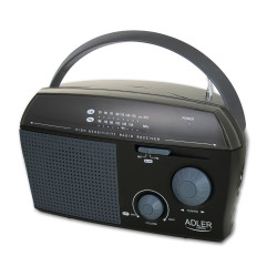 Radio portabil Adler AD 1119, AM/FM, Mufa pentru casti, Negru/Argintiu