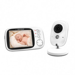 Monitor pentru bebelusi cu camera Esperanza EHM002, 50 m, Baterie 20h, Termometru, Viziune de noapte, Ecran LCD, Alb