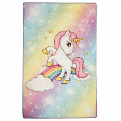 Covor Chilai Home 876CHL1074 140x190 cm Fire de catifea antibacteriene Galben/Roz